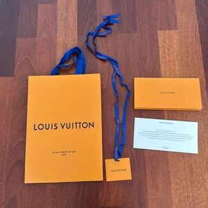 Louis Vuitton Mustard Bag with Royal Blue Accents